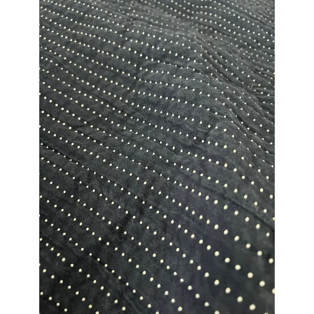 Pottery Barn Kids matelasse duvet cover navy blue white striped twin bedding